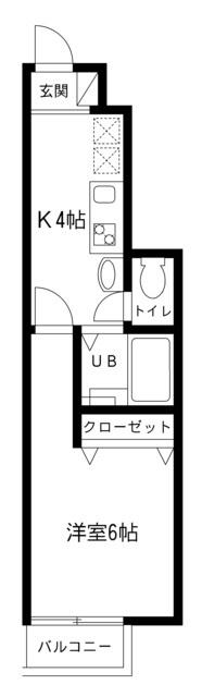 キャメル五反野IIA棟(1K/1階)の間取り写真
