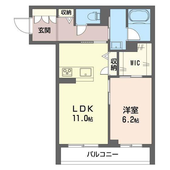 アイゾーン末広(1LDK/2階)の間取り写真