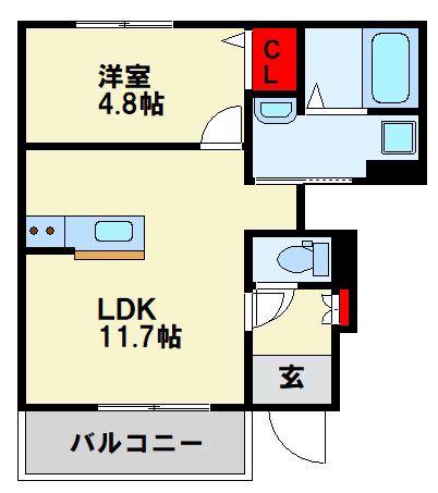 SKY SOARER 2(1LDK/1階)の間取り写真