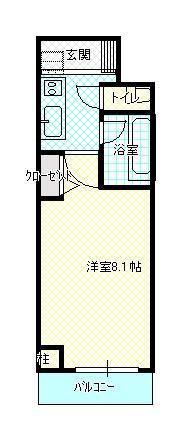 オセオ弁天(1K/6階)の間取り写真