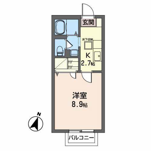 GIARDINO泉中央II(1K/1階)の間取り写真