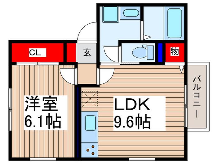アーバンライフ南台B(1LDK/1階)の間取り写真