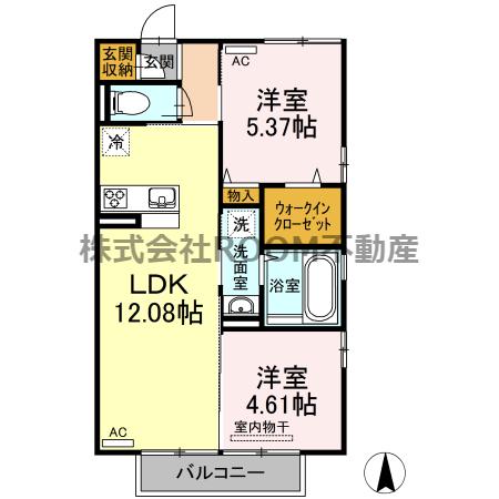 パル霧島(2LDK/2階)の間取り写真