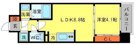 SERENITE本町エコート(1LDK/9階)の間取り写真
