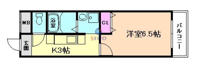 レジデンス鷺洲(1K/8階)の間取り写真
