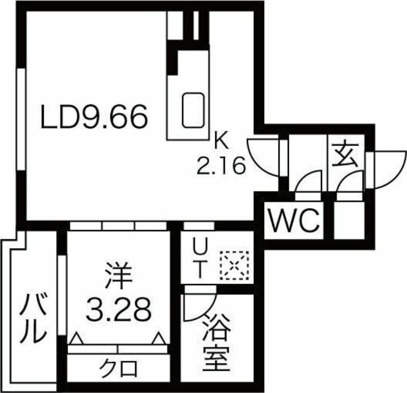 グランココオオエ(1LDK/4階)の間取り写真