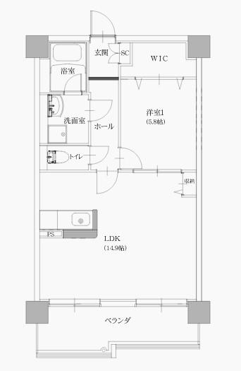 VILLA EMINENCE (1LDK/1階)の間取り写真
