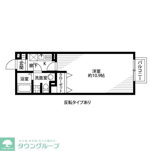 アムールKYU(1K/2階)の間取り写真