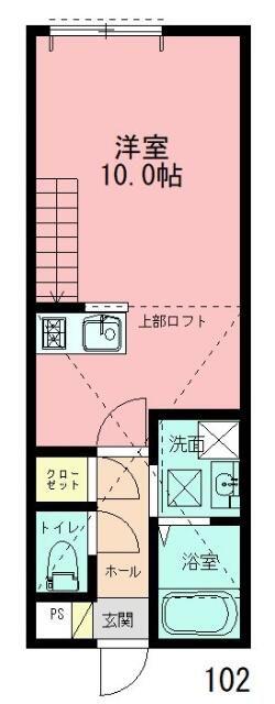 ラ・サクルス日吉(1K/1階)の間取り写真
