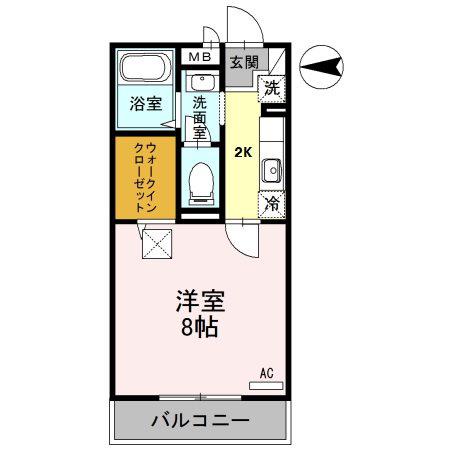 フローレンス氷川(1K/1階)の間取り写真