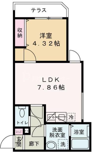 ザ・レジデンス北習志野(1LDK/1階)の間取り写真