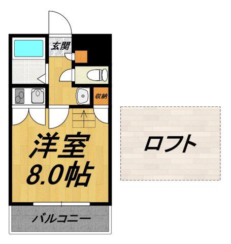 桜マンションII(1K/9階)の間取り写真