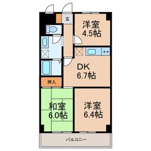 プラザ南行徳(3DK/5階)の間取り写真