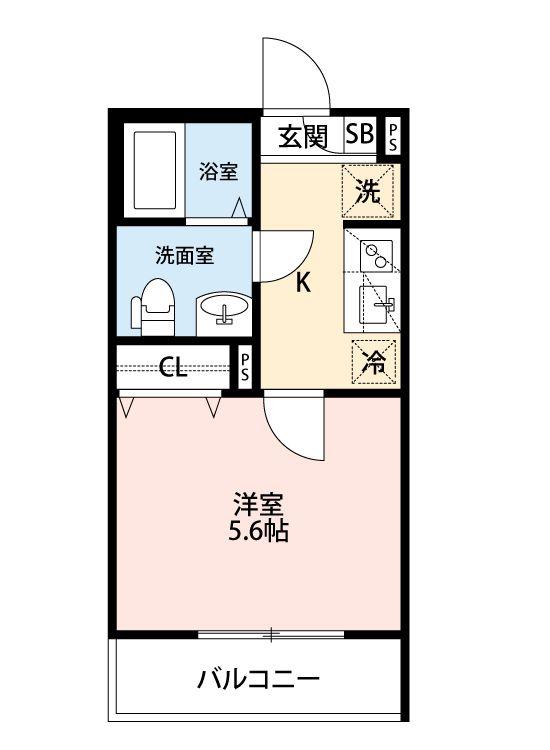 FELICE COURT(1K/2階)の間取り写真
