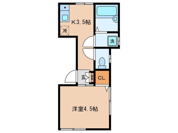 神楽坂七番館(1K/2階)の間取り写真