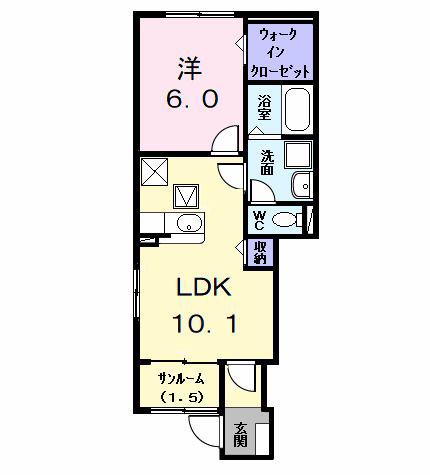 グラン ブレス(1LDK/1階)の間取り写真