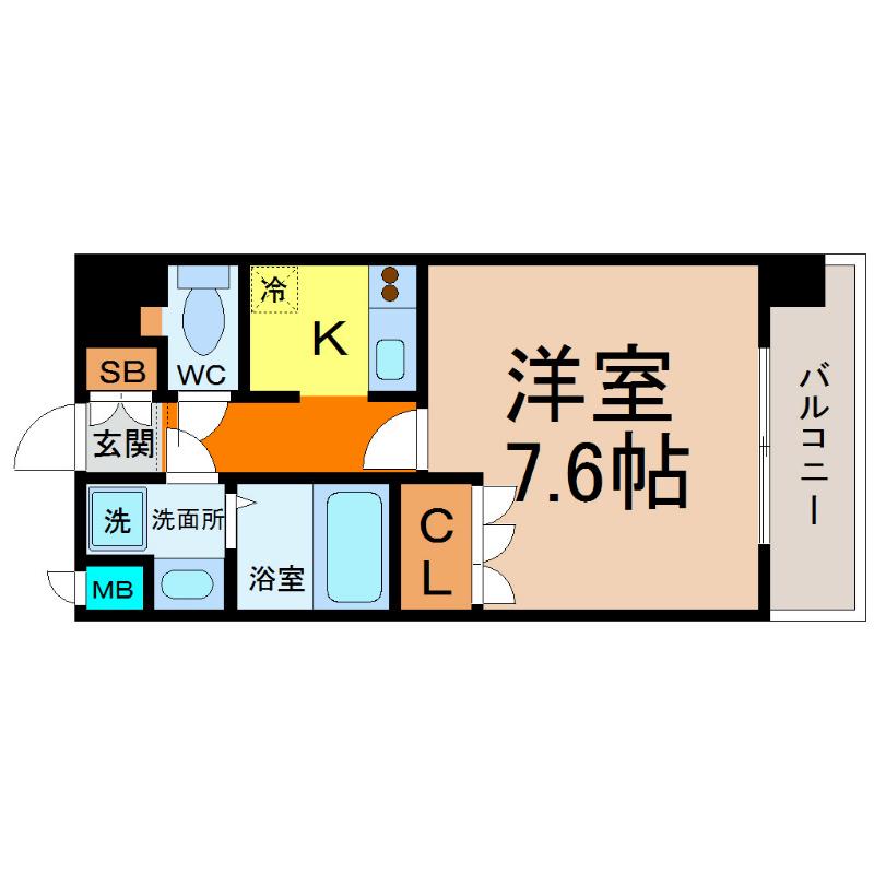 リエス東別院(1K/8階)の間取り写真