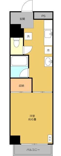 メゾン荒川I(1K/4階)の間取り写真