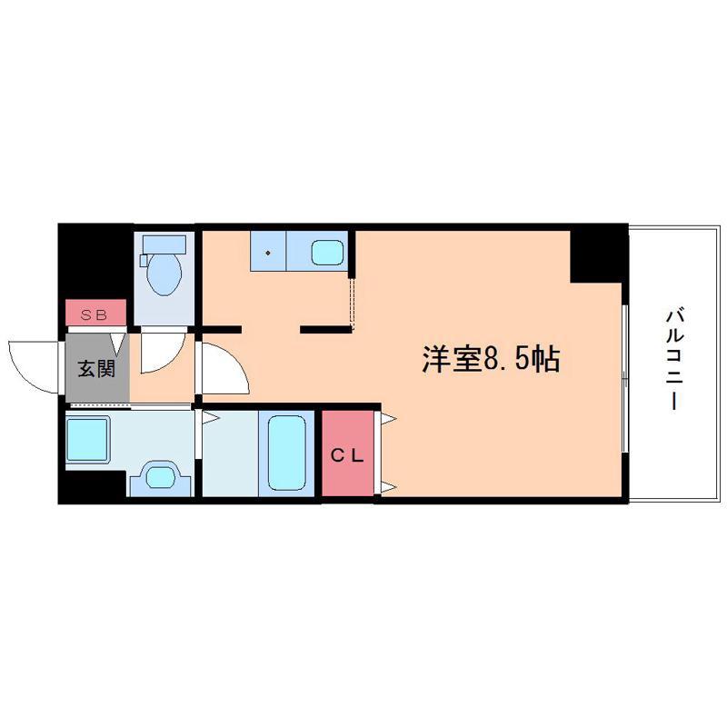 ノルデンハイム新大阪II(ワンルーム/9階)の間取り写真