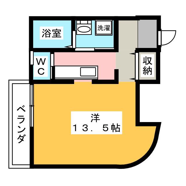 モンパラディ(ワンルーム/3階)の間取り写真