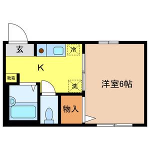 エスペランサ調布(1K/1階)の間取り写真