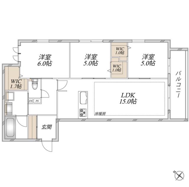 領家プライムコートII(3LDK/2階)の間取り写真