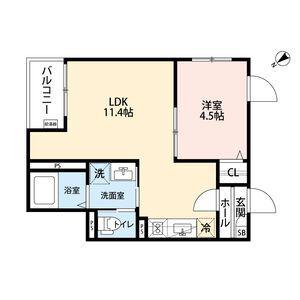 JACK KOSHINIIジャックコウシンツー(1LDK/1階)の間取り写真