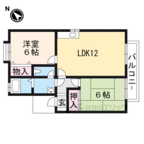 コートパル守山(2LDK/1階)の間取り写真
