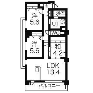 アリッサム社が丘(3LDK/2階)の間取り写真