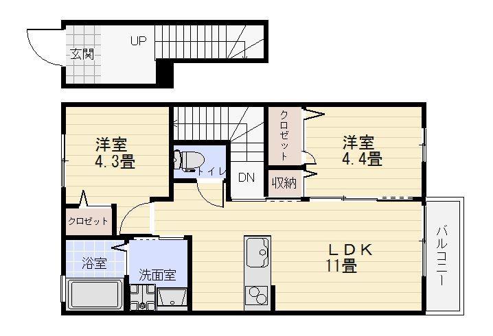 プレミール(2LDK/2階)の間取り写真