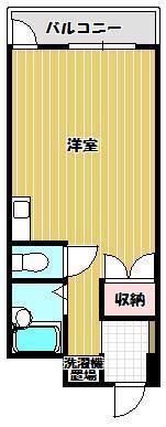 聖陽コーポ(ワンルーム/2階)の間取り写真