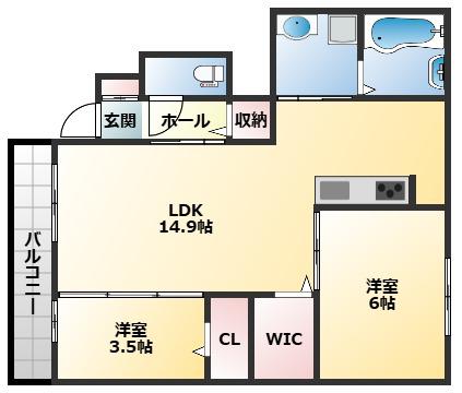 サザンレスト(2LDK/1階)の間取り写真