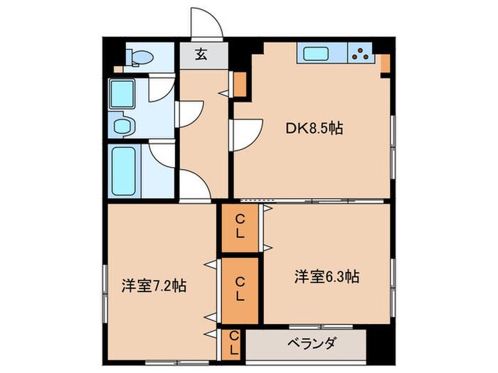伊藤ビル(2DK/3階)の間取り写真