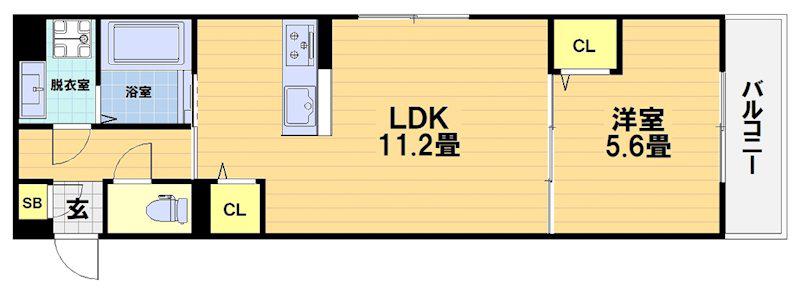フルールII(1LDK/3階)の間取り写真