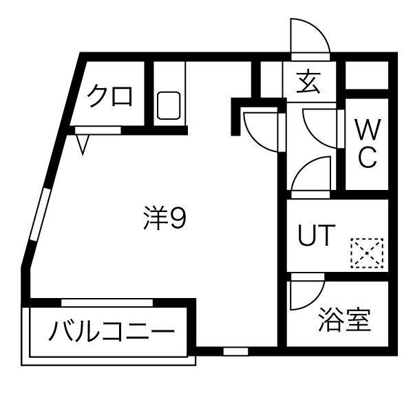 フェリシア桜本町(ワンルーム/2階)の間取り写真