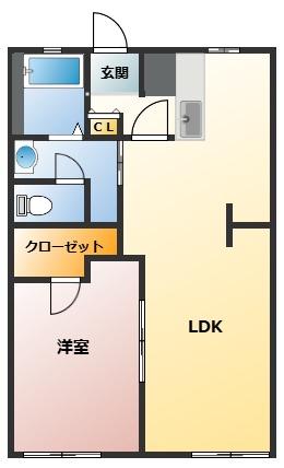 コーポSKY(1LDK/1階)の間取り写真