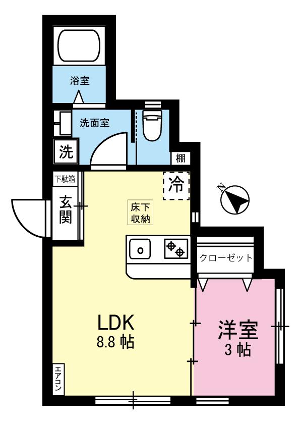 フォルトゥーナ(1LDK/1階)の間取り写真