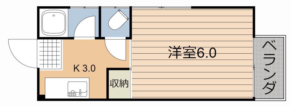 コーポエクセル(1K/2階)の間取り写真