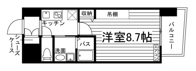 フォレスタ岡山医大前(1K/5階)の間取り写真