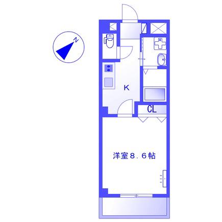 クローリス(1K/1階)の間取り写真