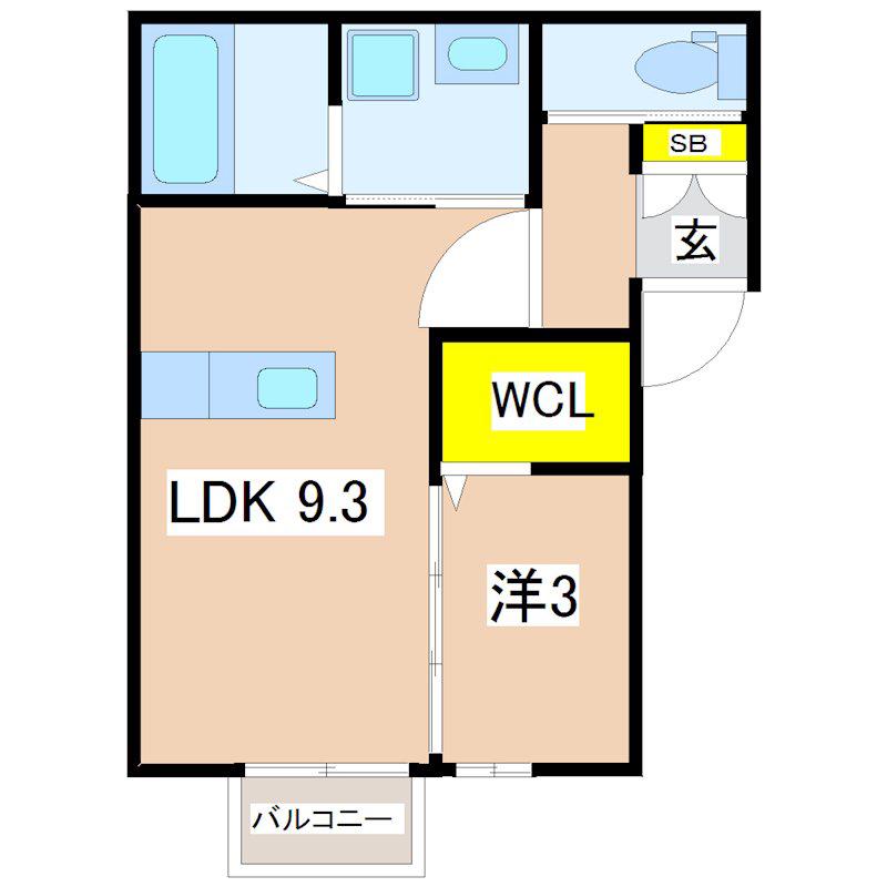 グレイス宮内(1LDK/2階)の間取り写真