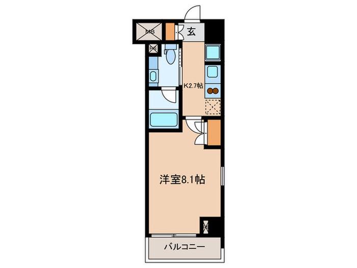 アビタシオン神楽坂(1K/4階)の間取り写真