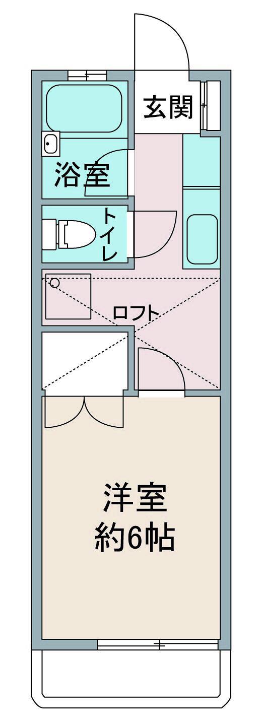 ウイング白金C(1K/2階)の間取り写真