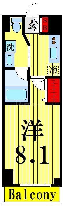 LEXE八広(1K/4階)の間取り写真