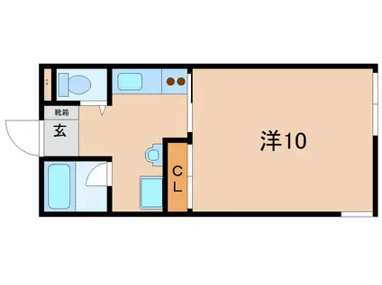 CLAIR 立山(1K/2階)の間取り写真