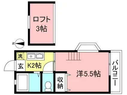 タマリクス(1K/1階)の間取り写真