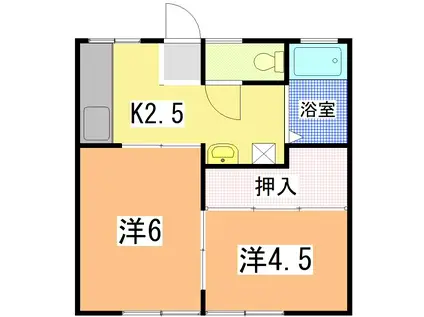 TSハウス(2K/1階)の間取り写真