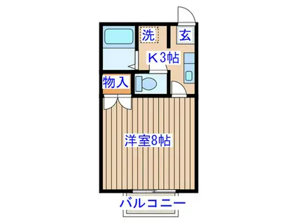 レジデンスササキ(1K/3階)の間取り写真