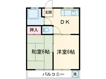 第3フラワーハイツ(2DK/2階)の間取り写真