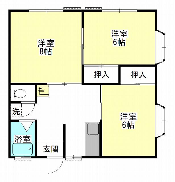 コーポラフォーレ(3DK/1階)の間取り写真